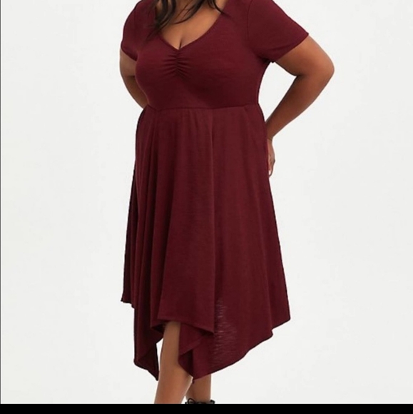 torrid Dresses Torrid Size 2 Maroon Hankercheif Dress Poshmark
